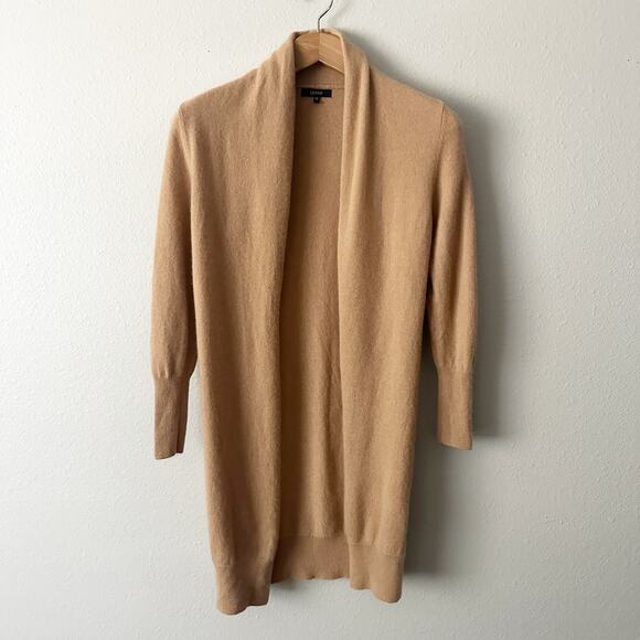 Quince Sweaters - Quince Mongolian Cashmere Duster Open Front Cardigan Sweater Size XS Camel